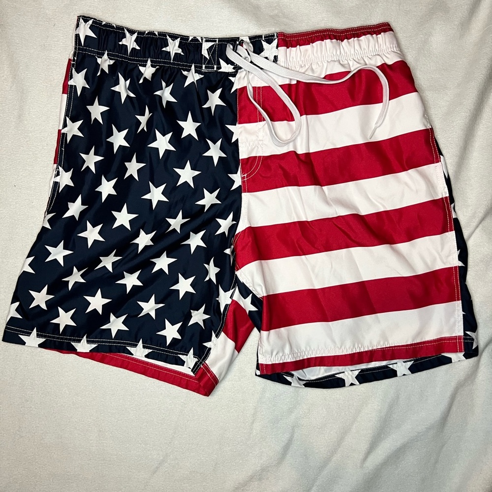 American Flag swimming trunks